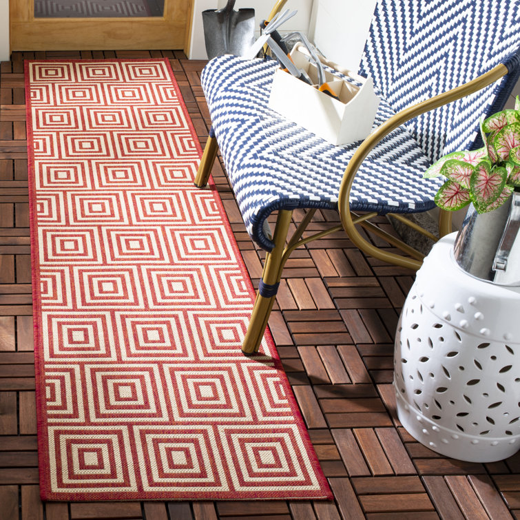 Mckinnon Hooked Indoor/ Outdoor Red/Cream Rug