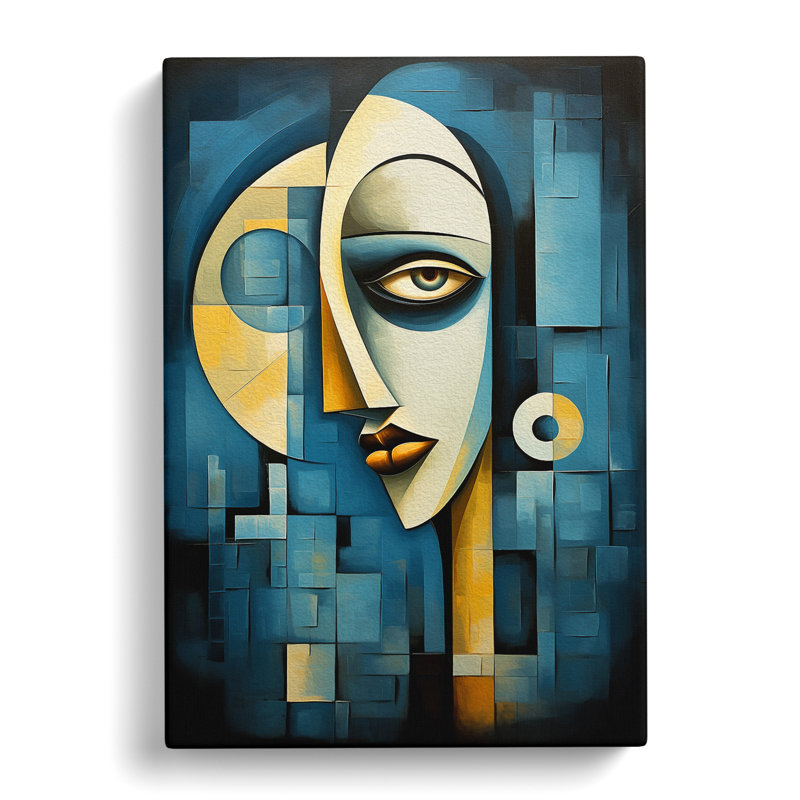 Moon Cubism No.2 - Wrapped Canvas, 60cm H x 40cm W x 3cm D