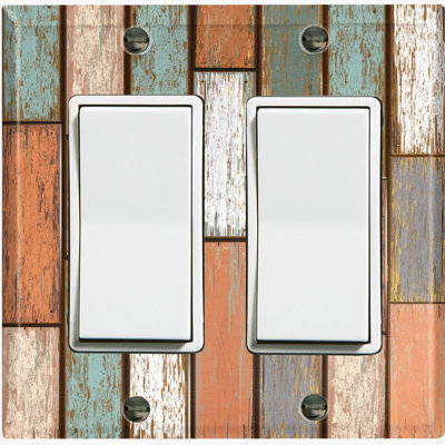 Colorful Fence Nature Themed 2 - Gang Rocker Standard Wall Plate