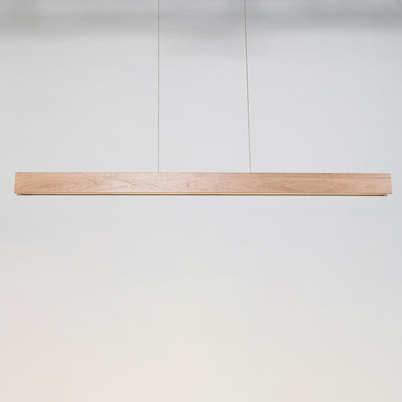 Drift 1 - Light LED Kitchen Island Pendant, Walnut, 3" H x 56" W x 2" D