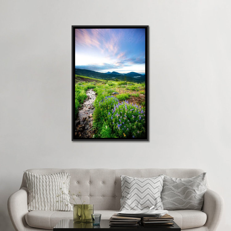Reproduction de photo sur toile «Crested Butte Stream» par Dan Ballard, H 26 po x l 18 po x P 1,5 po, Toile avec cadre noir