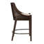 Tabouret de bar moderne Paxon en bois d'hévéa massif, hauteur du siège 66,7 cm, dossier en rotin et siège rembourré, idéal pour les îlots de cuisine.-134972646-134972650