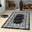 Tapis oriental en polyester tissé à plat Elmdale en noir / gris / blanc-627274687