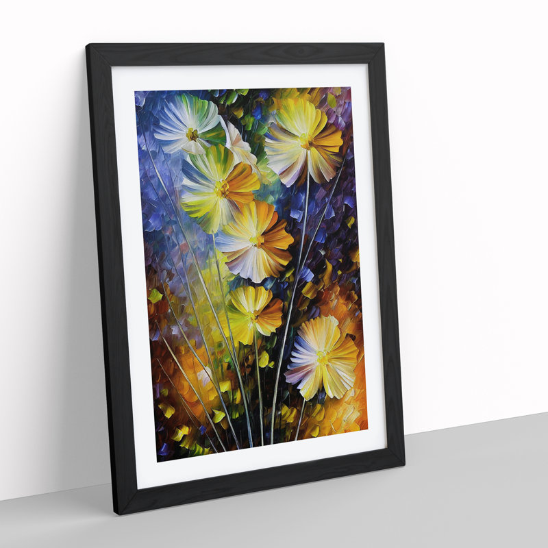Selection Of Flowers - Single Picture Frame Print, 64cm H x 46cm W x 2cm D, Black