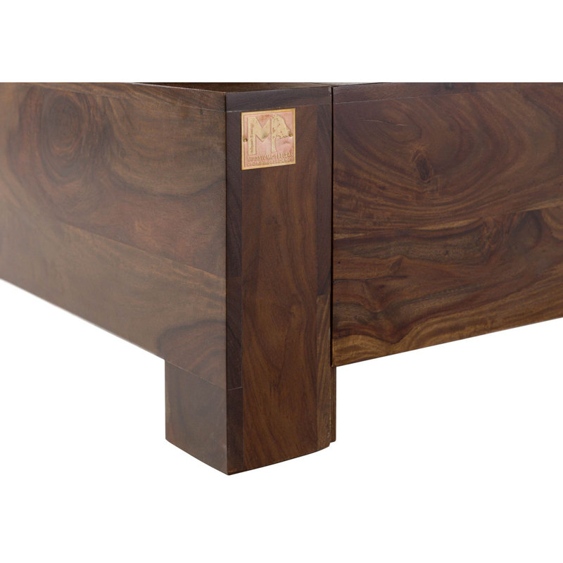Metro Solid Wood Bed, Brown, 200cm W x 222cm L