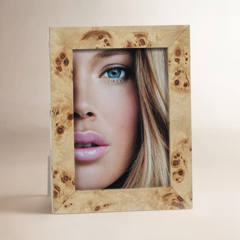Monterey Burl Veneer/ MDF Picture Frame, L 5 po x H 7 po