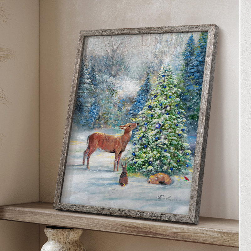 Winter Gathering Framed Print - Solid Wood, 11" H x 9" W