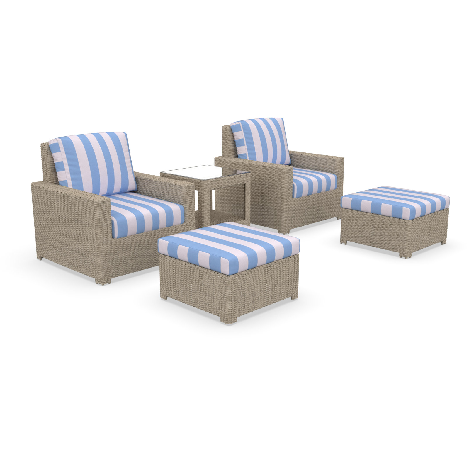 Henri 2-Person Sunbrella® Patio Seating Group, Refuge Ocean