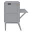 Grand lit escamotable avec port USB et tablettes amovibles de chaque côté, gris