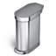 simplehuman 45 Liter / 12 Gallon Slim Hands-Free Kitchen Step Trash Can, Stainless Steel