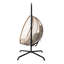 Chaise d'extérieur suspendue avec support, cordes brunes, coussin
