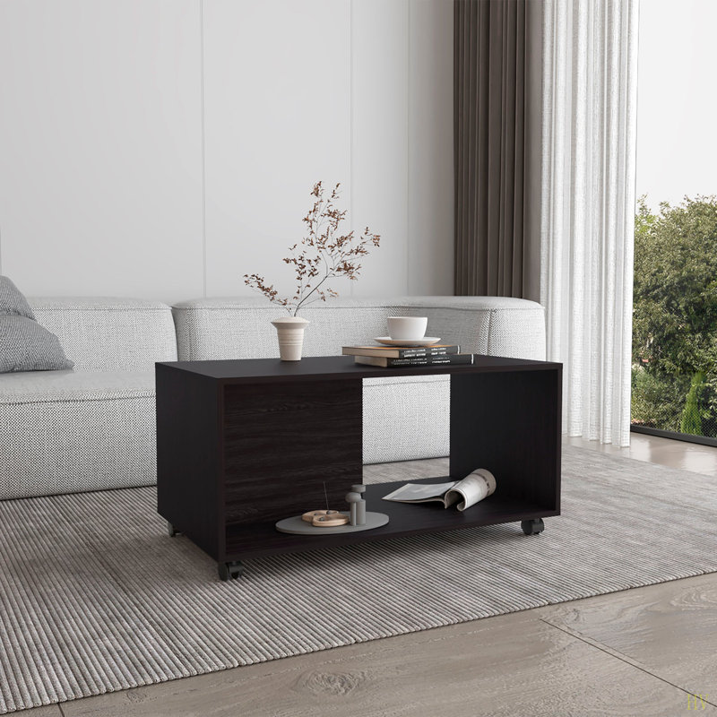 Table basse, 4 roulettes, 1 tablette