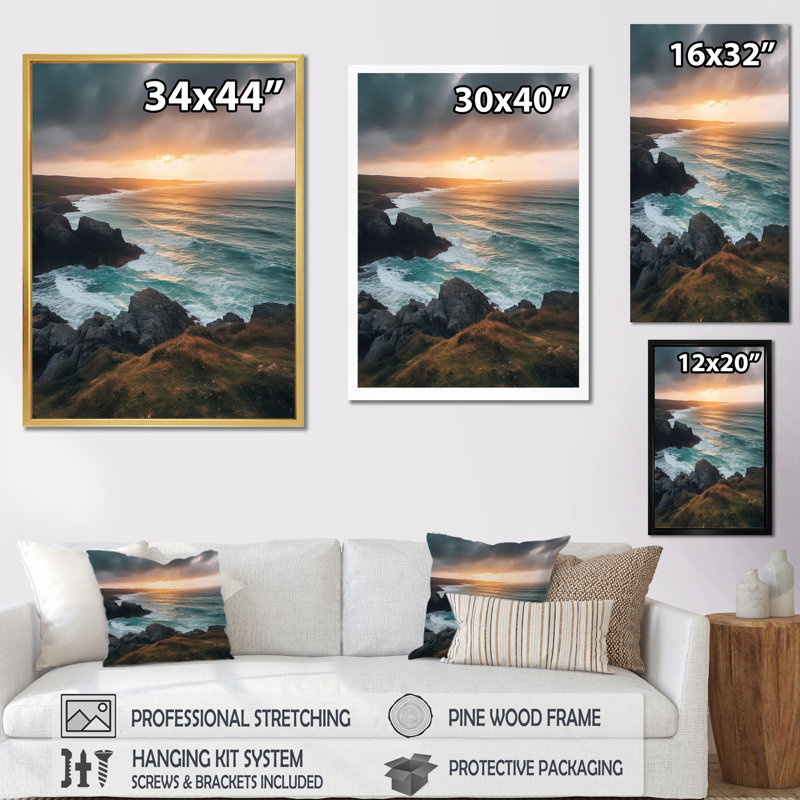 Impression sur toile Seaside Serenity II, H 32 po x l 16 po x P 1 po, Toile tendue