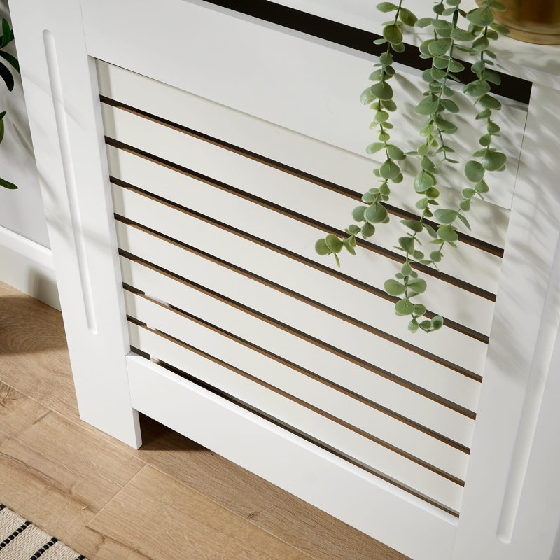 Mathusan Radiator Cover, White, 82cm H x 78cm W x 19cm D