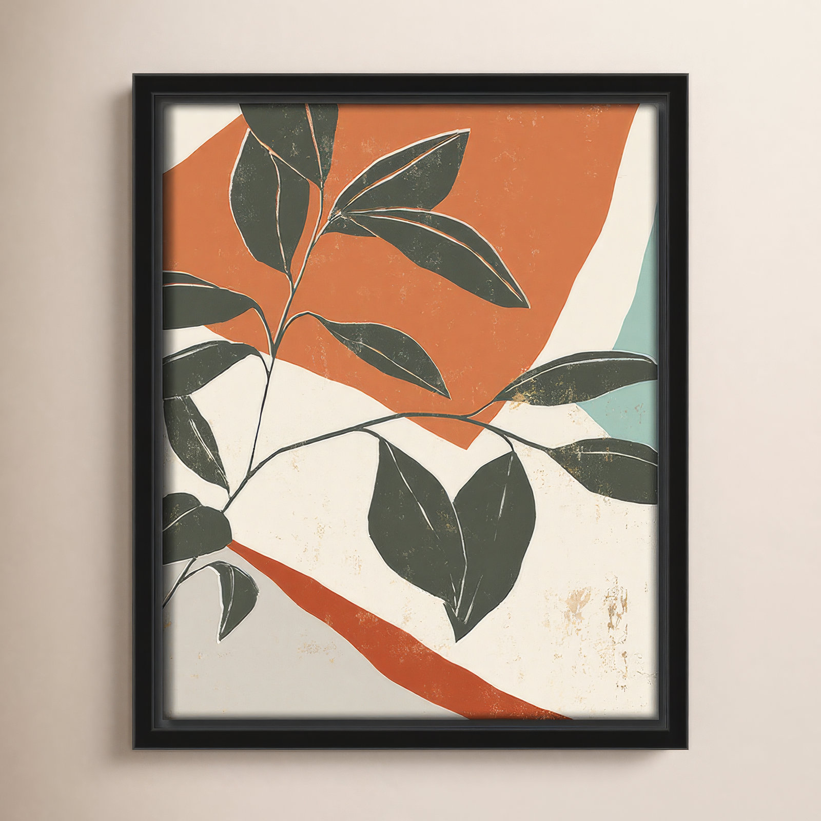 Cutout Leaves I by Isabelle Z, 11.5" H x 9.5" W x 2" D, Black Framed
