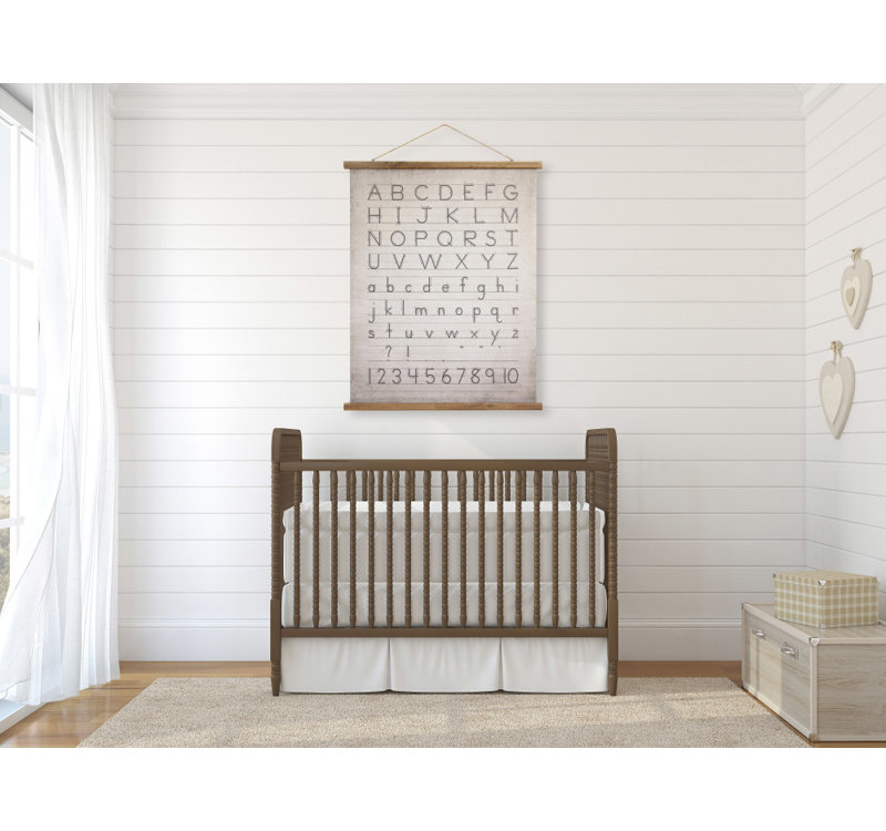 Holler Canvas and Wood Scroll Wall Decor with Alphabet, Numbers and Jute Hanger
