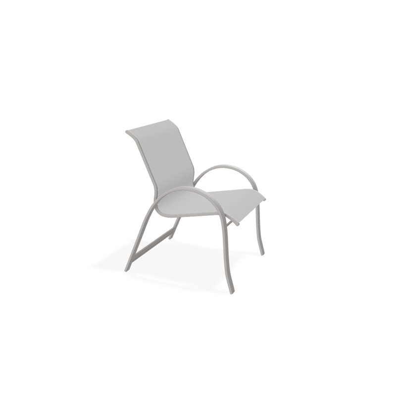 Aruba Stacking Patio Dining Armchair, Warm Gray