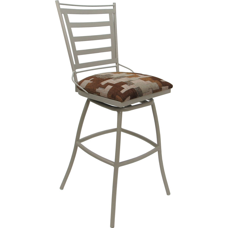 Tabouret de comptoir d'extérieur d'intérieur 26 po - sans accoudoirs, Blanc/Brun clair, Gris, 26"