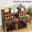 Meuble pour chien en bois 43,3 pouces avec 3 portes et 2 tiroirs, chenil pour grands chiens-129675164