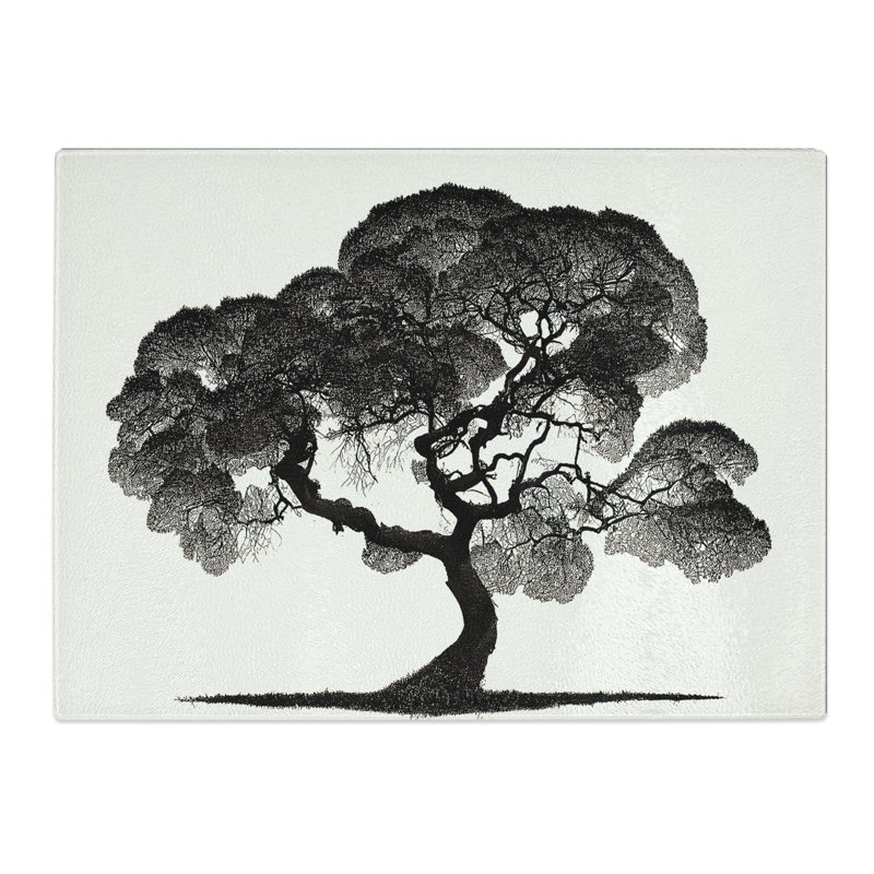 Entrancing Tree  Glass Chopping Board