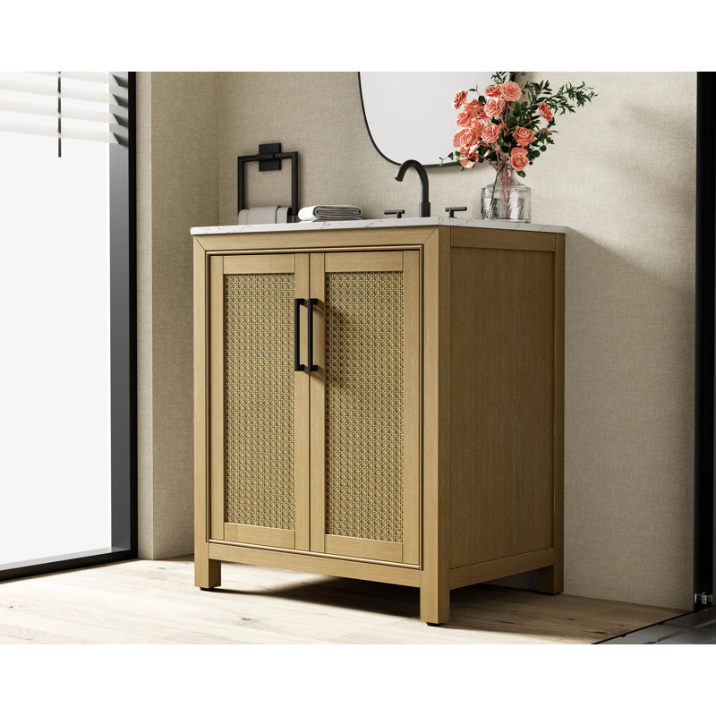 Meuble-lavabo simple 30 po, Lin chêne