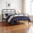 Annabelle Platform Bed Vintage Open Frame, Industrial Pipe Cast with Copper Handbrush Accent-50154685