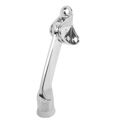 Support de porte, 4 po, moulé sous pression en zinc, finition chromée, type rabattable (paquet simple)