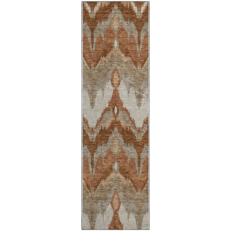 Premium Machine Washable Prisco Paprika Rug, Runner 2'3" x 7'6"