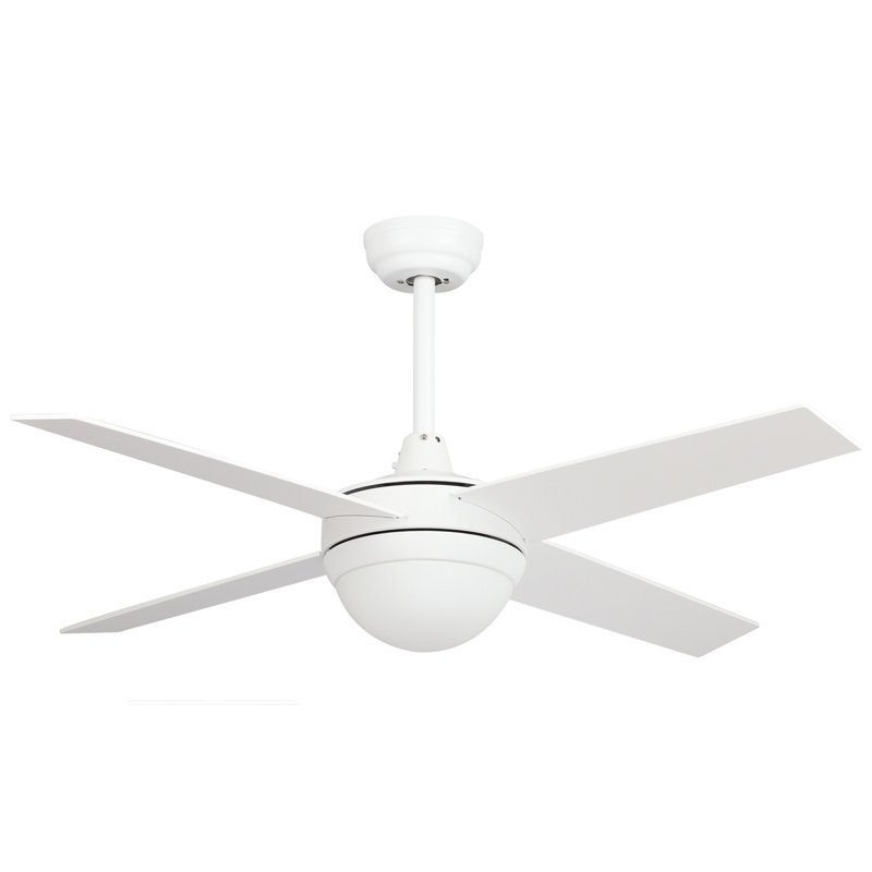 Ventilateur de plafond 48 pouces à DEL 4 pales avec commande murale et ensemble d'éclairage inclus Nova Nova, Blanc