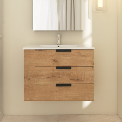 Meuble-lavabo simple 30 po avec plateau en résine Teagin