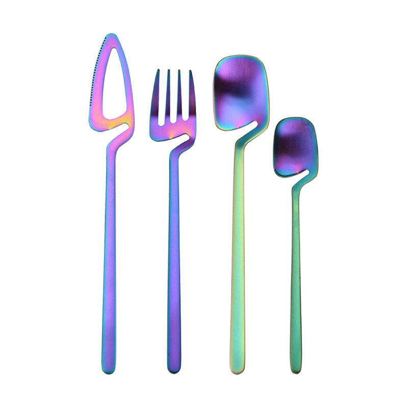 Ebern Designs Kristabella Stainless Steel Flatware Set, Blue/Green