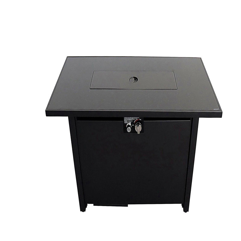 Foyer de table d'extérieur en acier de 25 po x 42 po avec couvercle