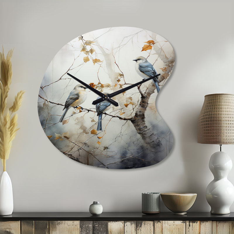 Horloge murale oiseau en forme d'oiseau Silent Watcher II, Grand