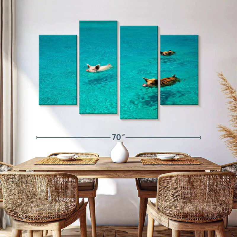 Pigs In Exuma Cays, 42" H x 68" W