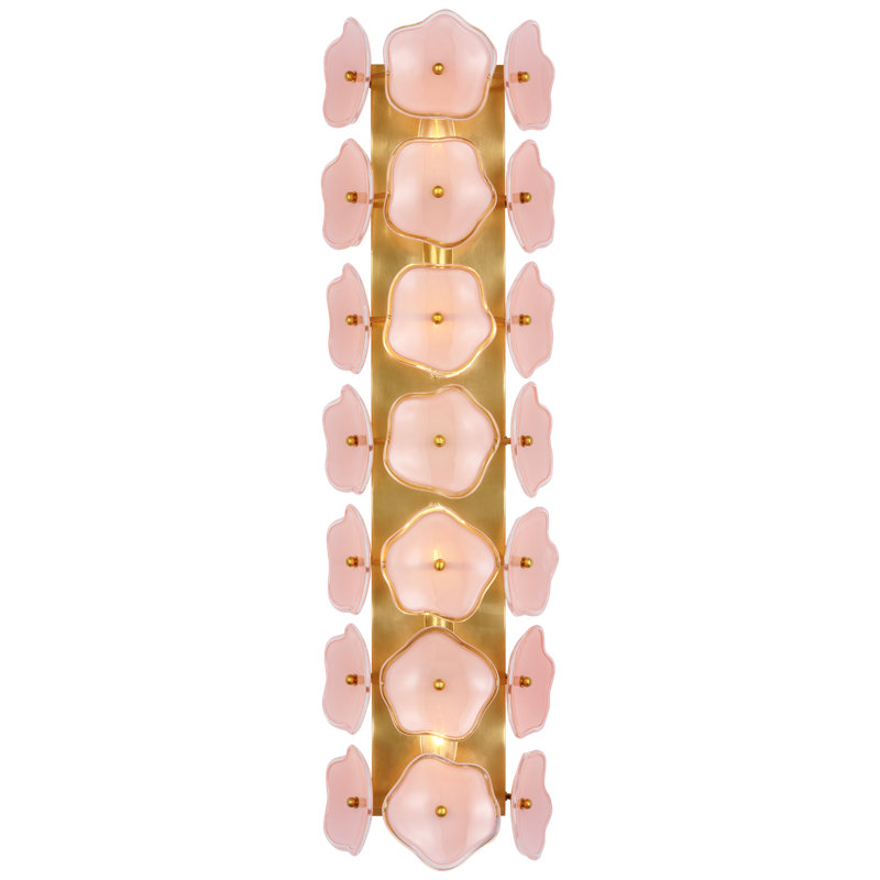 Leighton 4 - Light Flush Mounted Sconce, Blush Tinted, Soft Brass