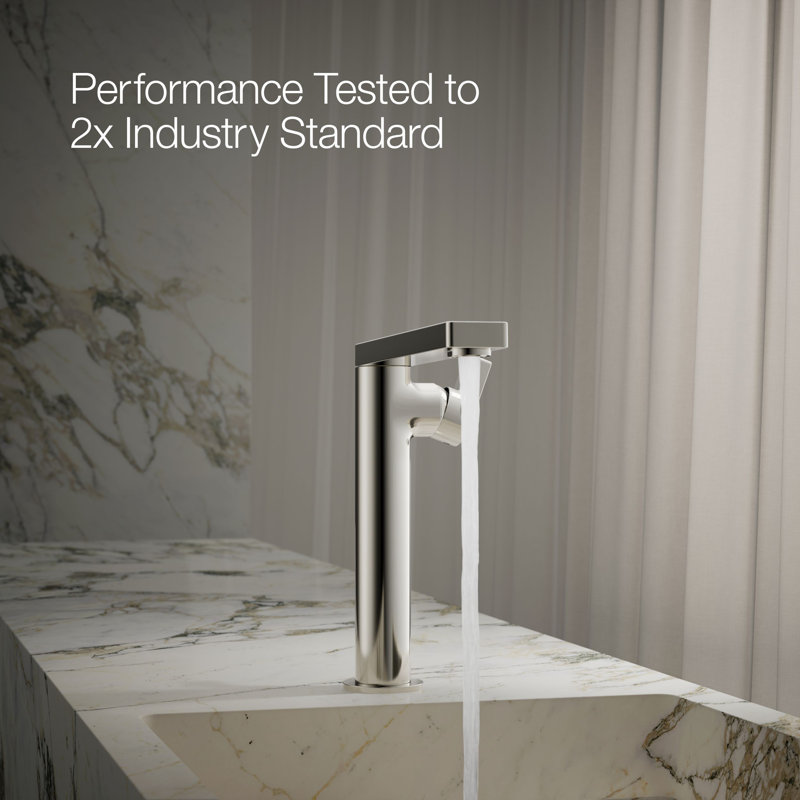 Composed Single Hole Bathroom Faucet with Drain Assembly, Vibrant Polished Nickel
