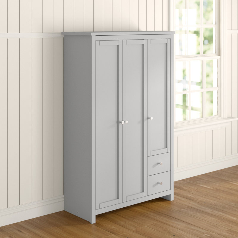 Admiranda 3 Door Manufactured Wood Wardrobe, Grey