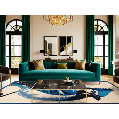 Tapis lavable bleu Jay