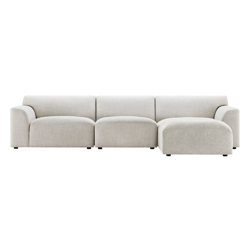 Morell 4-Piece Upholstered Modular Sofa, Nathan Wheat Tweed