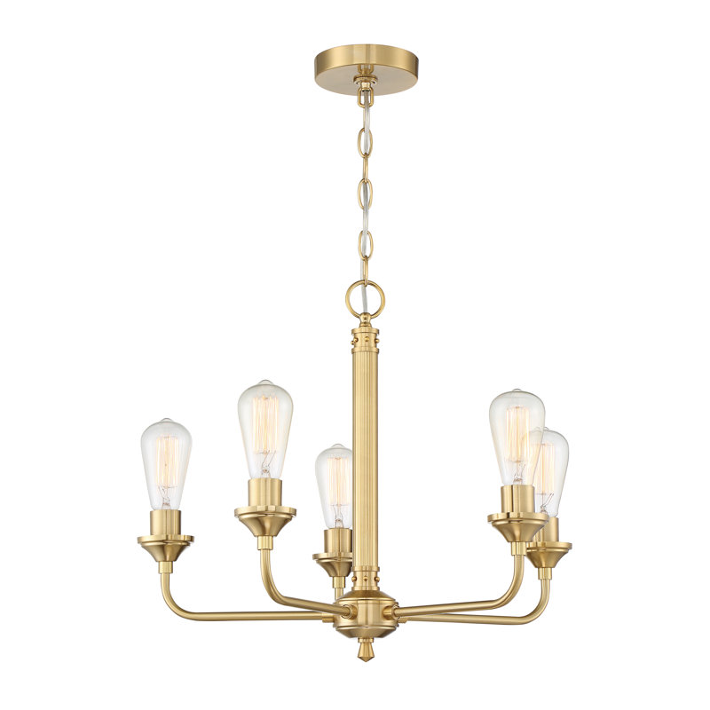 Lustree 5 lumières façon bougie/classique Upney, Laiton satiné