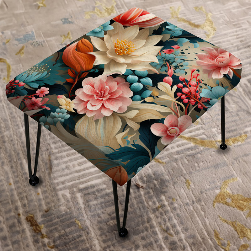 Soft Color Paisley Garden Playfulness - Damask Rectangle Ottoman