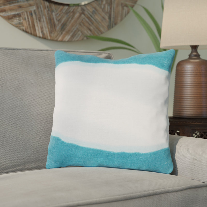 Striped Reversible Throw Pillow, 20" H x 20" W x 4" D, Coral, Down