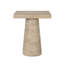 Table d'appoint carrée crème avec base piédestal-1674403658