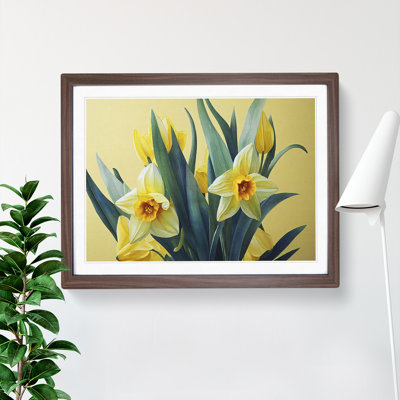 Contoured Daffodil Flowers - Framed Print