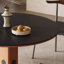 Noir / brun noyer + argent rond + pierre frittée + bois massif + bois manufacturé + table de salle à manger en acier inoxydable-15366539