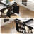 82.6" Fluted Kitchen Island With Extendable Dining Table For 4-6, Island Table For Kitchen With Power Outlet, Kitchen Table With Double-side Storage, 2 Drawers 2 Side Open Shelves, Black-1597008680