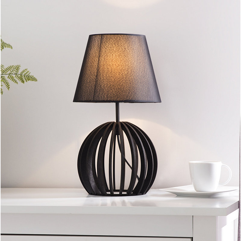 Etowah Wood Table Lamp, Black