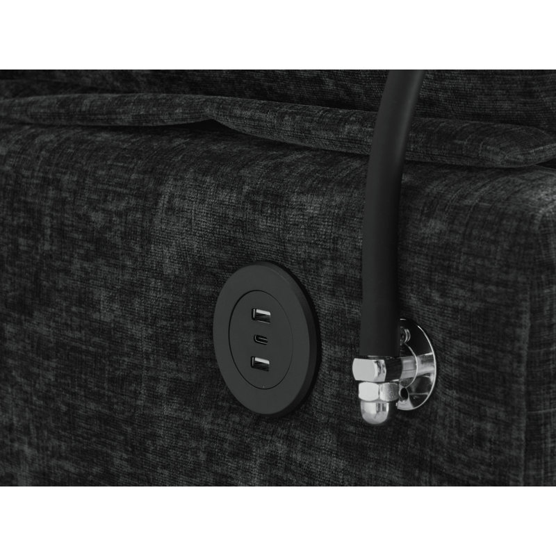 Fauteuil en chenille l 56 po avec repose-pieds avec rangement, Noir