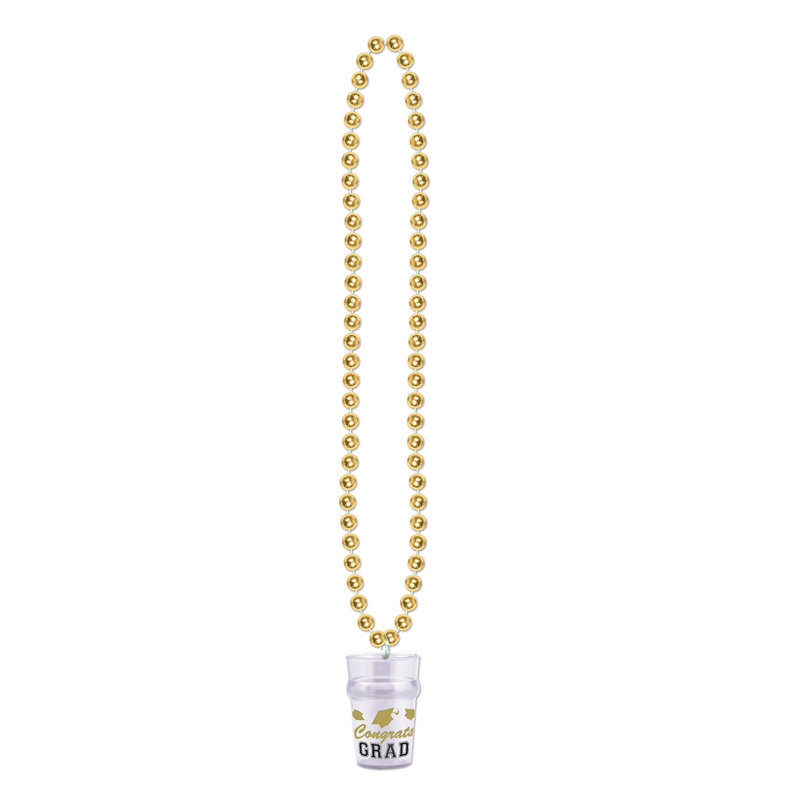 Perles avec verre Grad - 33 po / 2 oz - paquet de 12, Doré