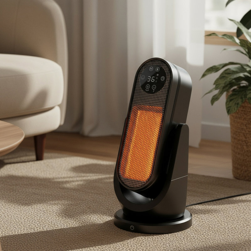 Living And Home 1500W 5118 BTU Electric Panel Space Heater with Adjustable Thermostat and with Digital Display